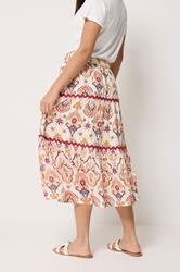 M&Co Petite Orange Abstract Print Maxi Skirt | M&Co 2