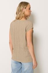 LTS Tall Women's Cream Textured Stripe Top | Long Tall Sally 2