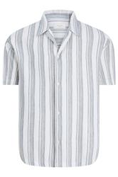 JACK & JONES Big & Tall Navy Blue Striped Shirt