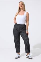LIMITED COLLECTION Plus Size Black Polka Dot Barrel Trousers | Yours Clothing 1