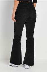 PixieGirl Petite Women's Black Cord Detail Flared Trousers | PixieGirl 2