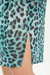 YOURS Plus Size Blue Leopard Print Cover Up | Yours Clothing 7