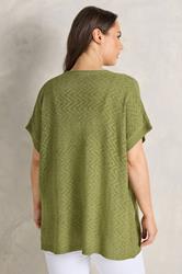 EVANS Plus Size Green Tape Yarn Short Sleeve Cardigan | Evans 2