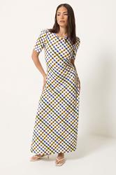 PixieGirl Petite Women's Blue Gingham Maxi Dress | PixieGirrl 3