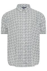 BEN SHERMAN Big & Tall Light Blue Geometric Print Shirt | BadRhino 2