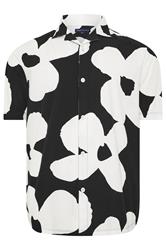 BadRhino Big & Tall Black Flower Poplin Shirt