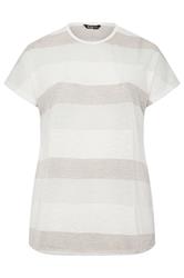 YOURS Curve Natural Brown Shimmer Stripe Top