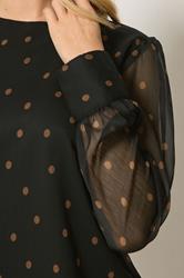 M&Co Women's Black Polka Dot Chiffon Blouse | M&Co 4