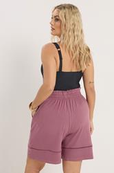 YOURS Plus Size Pink Ladder Insert Shorts | Yours Clothing 4
