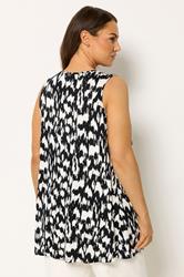 YOURS Plus Size Black Abstract Pleat Vest Top  |Yours Clothing 2