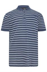 KAM Big & Tall Polo bleu indigo vintage à rayures