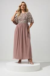 LUXE Plus Size Pink Embellished Maxi Dress | Yours Clothing 3