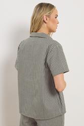 LTS Tall Women's Olive Green Stripe Button Cotton Shirt | Long Tall Sally 6