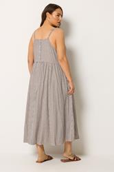 YOURS Plus Size Brown Stripe Maxi Dress | Yours Clothing 2