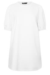 YOURS Curve White Balloon Sleeve Dress