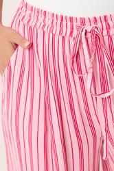 YOURS Plus Size Pink Stripe Crinkle Wide Leg Trousers | Yours Clothing 5