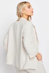 M&Co Ivory White Ruched Sleeve Linen Blazer | M&Co 2