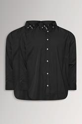 BadRhino Big & Tall 2 PACK Black Long Sleeve Poplin Shirts | BadRhino 3