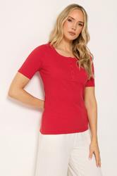 LTS Tall Red Ribbed Cotton T-Shirt | Long Tall Sally 3