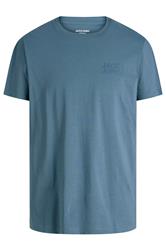 JACK & JONES Big & Tall Blue Mirage Logo T-Shirt | badRhino 2