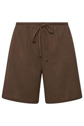 YOURSET Curve 2 PACK Black & Brown Crinkle Shorts | Yours Clothing 10