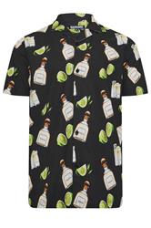 BadRhino Big & Tall Black Tequila Print Revere Shirt | BadRhino 5