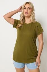 YOURS Plus Size Green Core Basic T-Shirt | Yours Clothing 3
