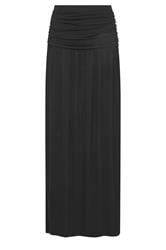 LTS Tall Women's Black Ruched Waist Maxi Skirt | Long Tall Sally 1