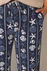YOURS Plus Size Seashell Print Crinkle Wide Leg Trousers | Yours Clothing 4