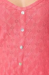 YOURS Plus Size Coral Pink Broderie Anglaise Vest Top | Yours Clothing 4