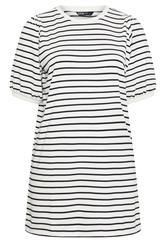 YOURS Plus Size White Striped Balloon Sleeve Mini Dress | Yours Clothing 5