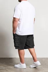 BadRhino Big & Tall Black Acid Washed Cargo Shorts | BadRhino 4
