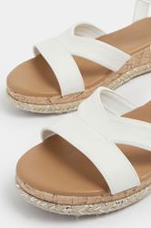 White Plaited Wedge Sandals In Wide E Fit  | Yours Clothing 5