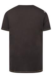 D555 Big & Tall Washed Black Gorilla Guitar Print T-Shirt | BadRhino 4