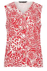 M&Co Red Floral Button Front Vest Top