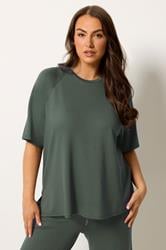 YOURS Plus Size Sage Green Soft Touch T-Shirt | Yours Clothing 3