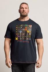 D555 Big & Tall Dark Navy Blue Pink Floyd T-Shirt | BadRhino 3