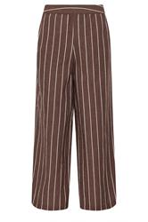 M&Co Chocolate Brown Stripe Wide Leg Trousers | M&Co 5