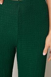 LTS Tall Women's Set Forest Green Textured Belted Top & Wide Leg Trousers | Long Tall Sally 4