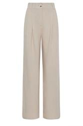 LTS Tall Pantalon large plissé en lin marron naturel