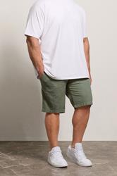 JACK & JONES Big & Tall Vetiver Green Elasticated Waist Shorts | BadRhino 3