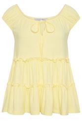 PixieGirl Petite Lemon Yellow Tiered Cotton Top