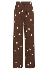 LTS Tall Women's Chocolate Brown Polka Dot Wide Leg Trousers | Long Tall Sally 5