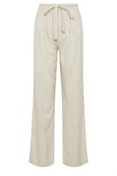 LTS Tall Women's Ivory White Pinstripe Linen Wide Leg Trousers | Long Tall Sally 6