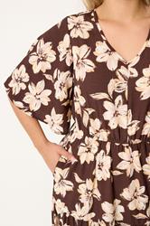YOURS Curve Brown Floral Tiered Maxi Dress | Yours Clothing 4