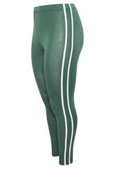YOURS Plus Size Green Side Striped Leggings | Yours Clothing 7