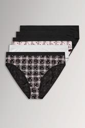 YOURSET 5 PACK Plus Size Black & Pink Check Print High Leg Knickers | Yours Clothing  3