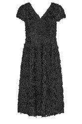 YOURS LONDON Curve Black 3D Floral Skater Dress
