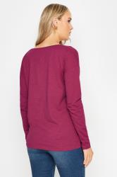 LTS Tall Women's 2 Pack Pink & Blue V-Neck Long Sleeve Cotton T-Shirts | Long Tall Sally 5