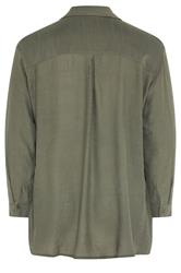 EVANS Plus Size Khaki Green Sheer Long Sleeve Shirt | Evans 6